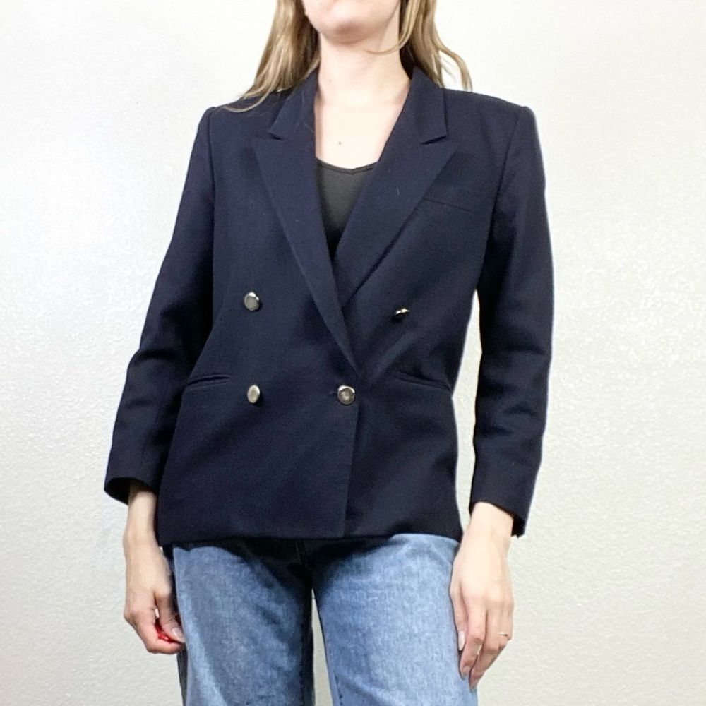 (6 petite) Vintage Liz Claiborne Black Double Breasted Blazer Jacket